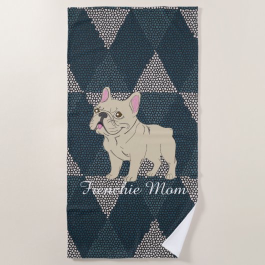 Frenchie Mama Strandtuch (Vorderseite)