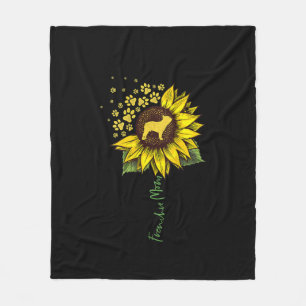 Frenchie Mama Sunflower Französisch Bulldog Lover Fleecedecke