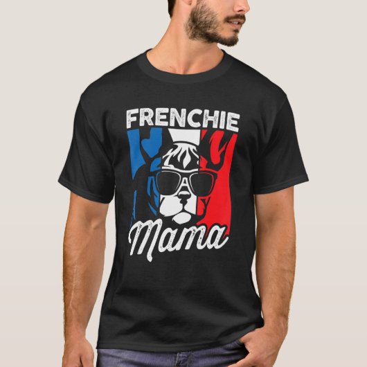 Frenchie Mama Vintager französischer Bulldog-Hund T-Shirt (Vorderseite)