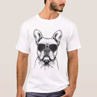 Frenchie mit Sonnenbrille  T-Shirt