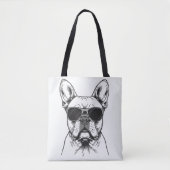 Frenchie mit Sonnenbrille  Tasche (Vorderseite)