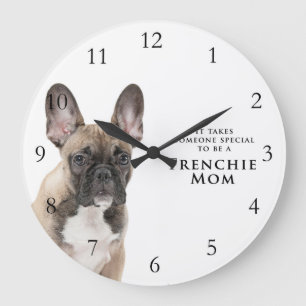 Frenchie Mom Clock Große Wanduhr