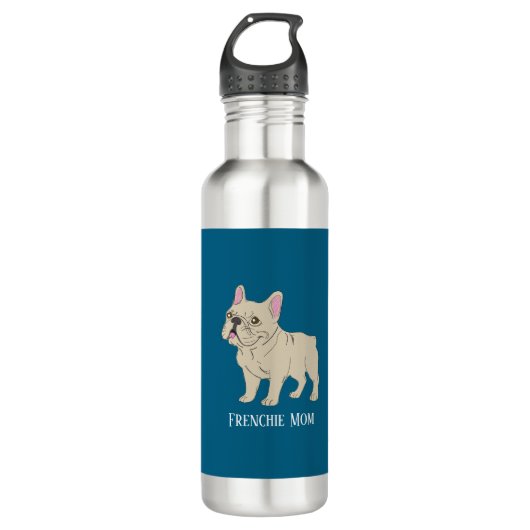 Frenchie Mom Edelstahlflasche (Vorderseite)