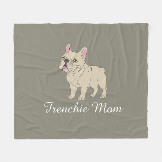 Frenchie Mom Fleecedecke (Vorderseite (Horizontal))
