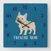 Frenchie Mom Quadratische Wanduhr (Vorderseite)