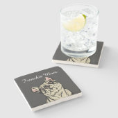 Frenchie Mom Steinuntersetzer (Seitenansicht)