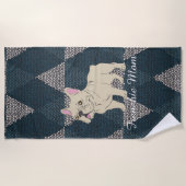 Frenchie Mom Strandtuch (Vorderseite)