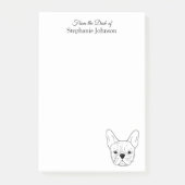 Frenchie Monogram From the Desk French Bulldog Post-it Klebezettel (Vorderseite)