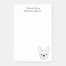 Frenchie Monogram From the Desk French Bulldog  Post-it Klebezettel