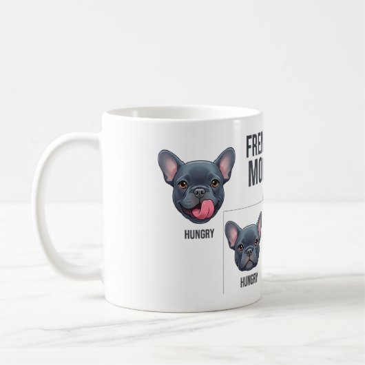 Frenchie Moods Funny French Bulldog Design Kaffeetasse (Links)