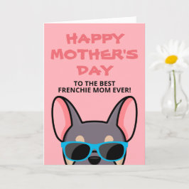 Frenchie Mother's Day Lilac Tan French Bulldog Karte