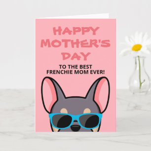 Frenchie Mother's Day Lilac Tan French Bulldog Karte