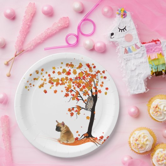 Frenchie My Spirit Animals Owl Frenchie Lovers Pappteller (Party)