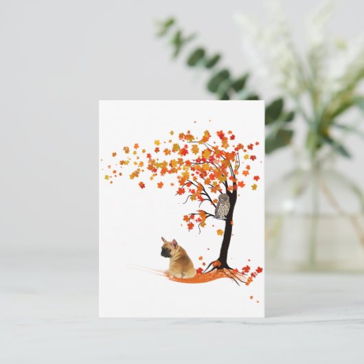 Frenchie My Spirit Animals Owl Frenchie Lovers Postkarte (Stehend Vorderseite)