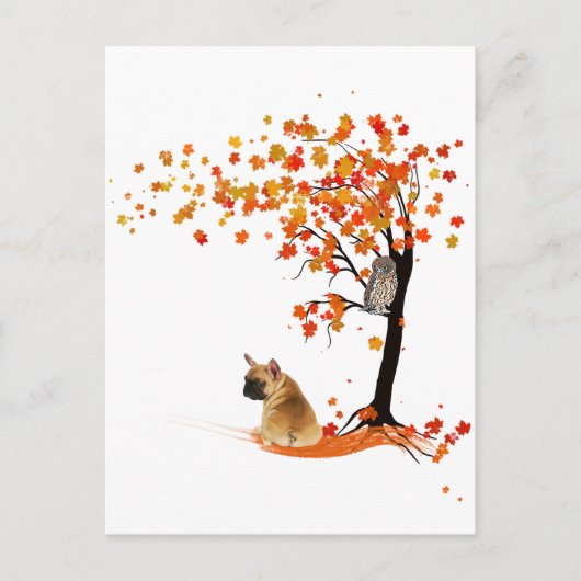Frenchie My Spirit Animals Owl Frenchie Lovers Postkarte (Vorderseite)