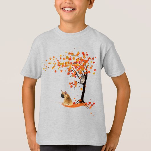 Frenchie My Spirit Animals Owl Frenchie Lovers T-Shirt (Vorderseite)