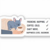 Frenchie Napping Kaffee Kalt Lustiger Französische Aufkleber (Vorderseite)