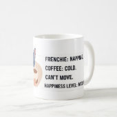 Frenchie Napping Kaffee Kalt Lustiger Französische Kaffeetasse (VorderseiteRechts)