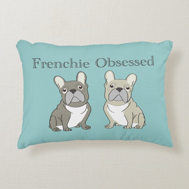 Frenchie obsessed dekokissen (Vorderseite)