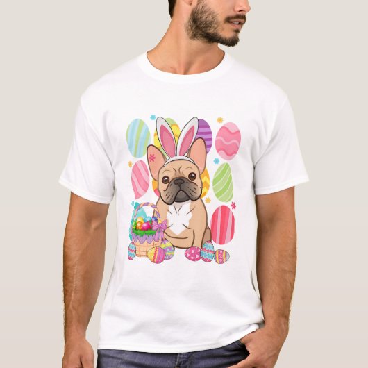 Frenchie Ostersonniges Ohr T-Shirt (Vorderseite)