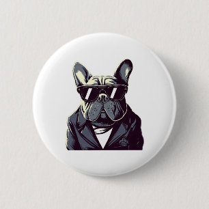 Frenchie Party Man Button