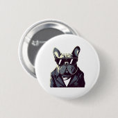 Frenchie Party Man Button (Vorne & Hinten)