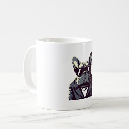 Frenchie Party Man Kaffeetasse (Vorderseite Links)