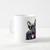 Frenchie Party Man Kaffeetasse (Vorderseite Links)