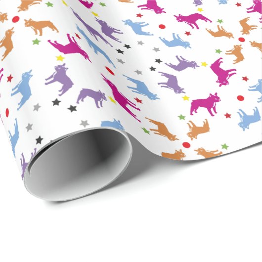 Frenchie Pattern Geschenkpapier (Rolleneckpunkt)