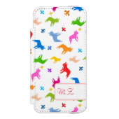 Frenchie Pattern Monogram Incipio iPhone Geldbeutel-Hülle (Folio Vorderseite)