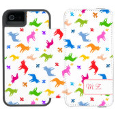 Frenchie Pattern Monogram Incipio iPhone Geldbeutel-Hülle (Folio Geöffnet)