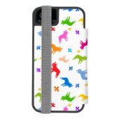 Frenchie Pattern Monogram Incipio iPhone Geldbeutel-Hülle (Folio Rückseite)