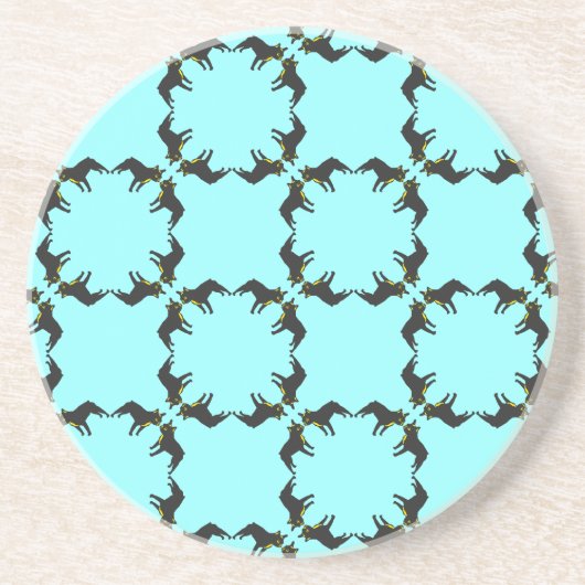 Frenchie Pattern rein Sandstein Untersetzer (Vorne)