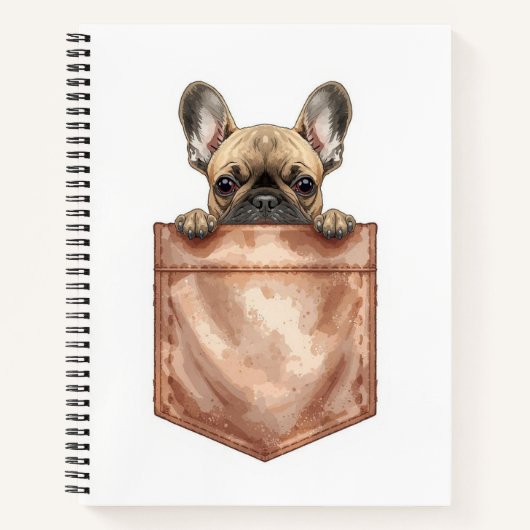Frenchie Pocket Journal | Cute Dog Mom Notebook Notizblock (Vorderseite)