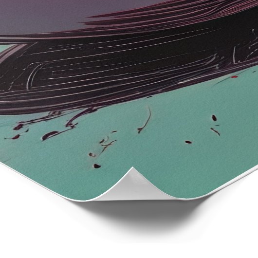 Frenchie Pool Shark: Trilby Hustler Art Poster (Ecke)