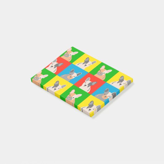 frenchie post-it klebezettel (angewinkelt)