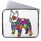 Frenchie Power-Weißhintergrund Laptopschutzhülle (Vorderseite)