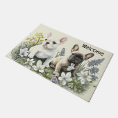 Frenchie Puppies Fußmatte (Schrägansicht)