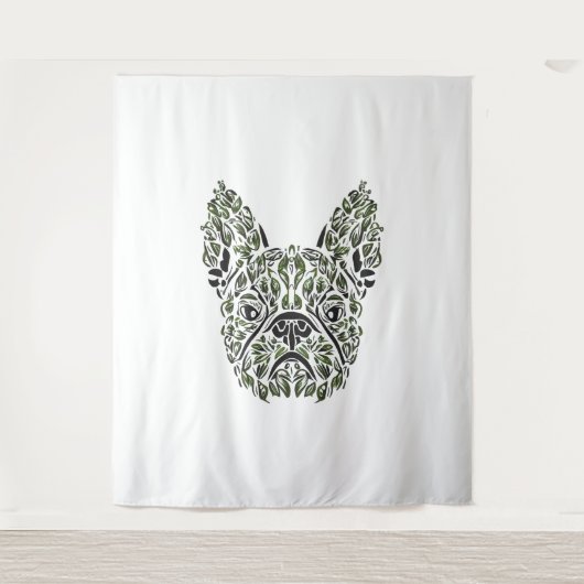 Frenchie Puppy Art Wandteppich (Vorderseite)