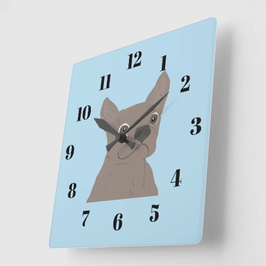 Frenchie, Quadratische Wanduhr (Winkel)