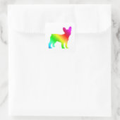 Frenchie Quadratischer Aufkleber (Tasche)