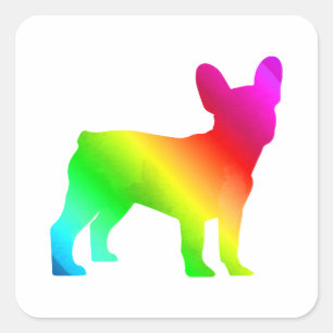 Frenchie Quadratischer Aufkleber