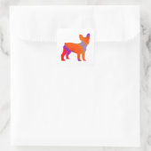 Frenchie Quadratischer Aufkleber (Tasche)