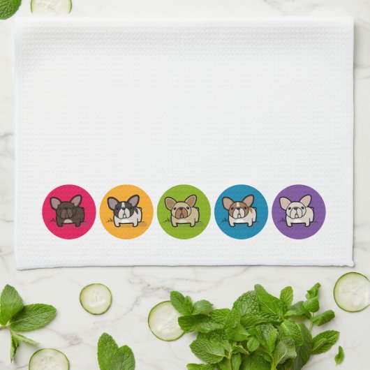 Frenchie Regenbogen Handtuch (Gefaltet)