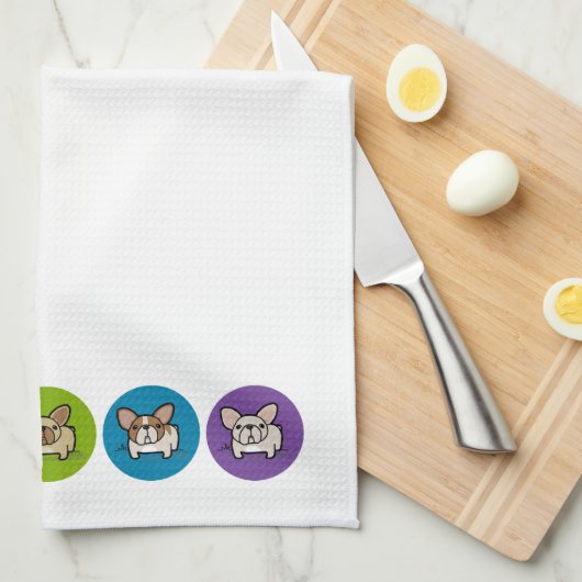 Frenchie Regenbogen Handtuch (Viertel Falte)