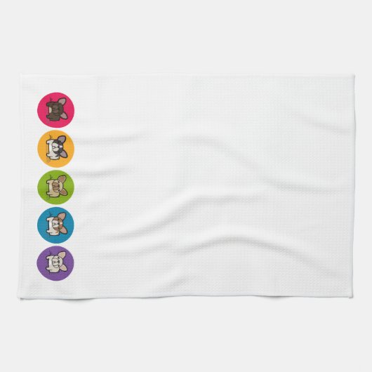 Frenchie Regenbogen Handtuch (Horizontal)