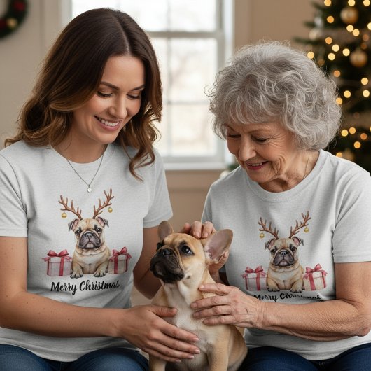 Frenchie Reindeer T-Shirt