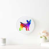 Frenchie Runde Wanduhr (Zuhause)
