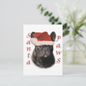 Frenchie Santa Paws Feiertagskarte (Stehend Vorderseite)