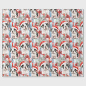 Frenchie Santa Squad Weihnachtsgeschenk Geschenkpapier (Flach)